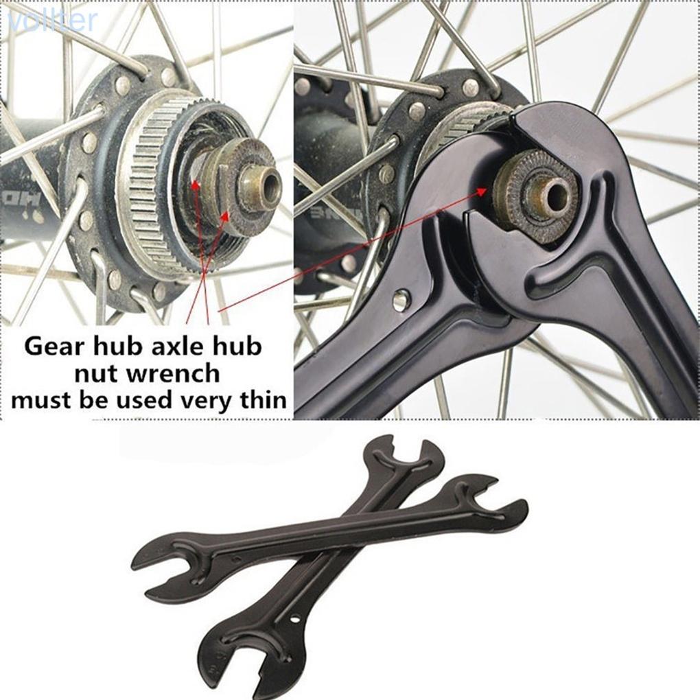 2pcs Bike Wheel Hub Wrench Bicycle Hub Cone Steel Dual Open-end Spanner Bicycle Repair Tool -VOLLTER