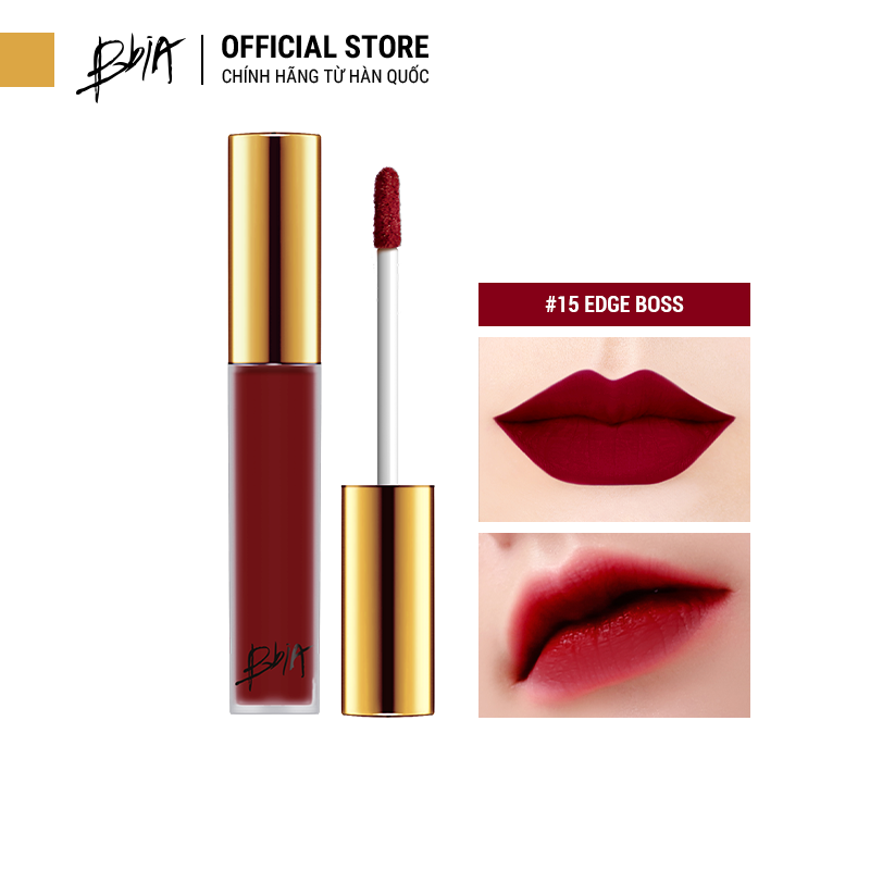 Son kem lì Bbia Last Velvet Lip Tint - 15 Edge Boss 5g (Màu đỏ hồng)