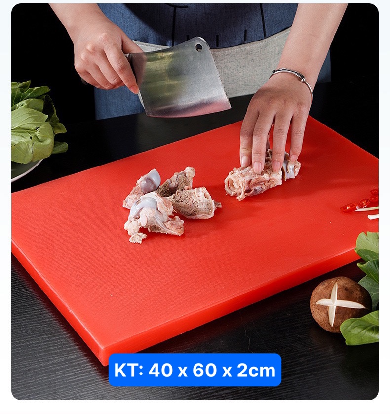 Thớt Nhựa Công Nghiệp Chữ Nhật [ Kích Thước: 40cm x 60cm x 2cm