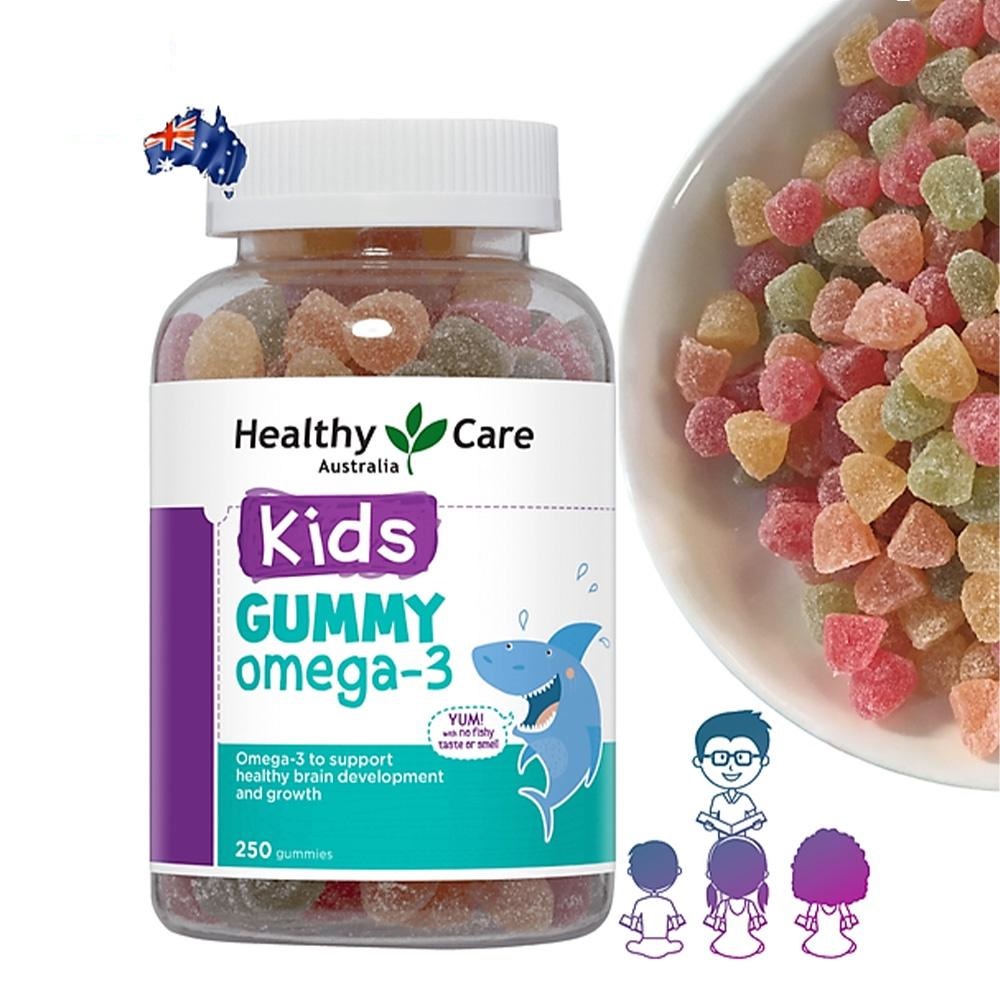 Kẹo Dẻo Healthy Care Kids Gummy Omega 3 250 Viên Cho Bé Bổ Sung Dinh Dưỡng, Tăng Sức Đề Kháng, Hỗ trợ Tim Mạch, Phát Triển Khả Năng Tư Duy Cho Bé