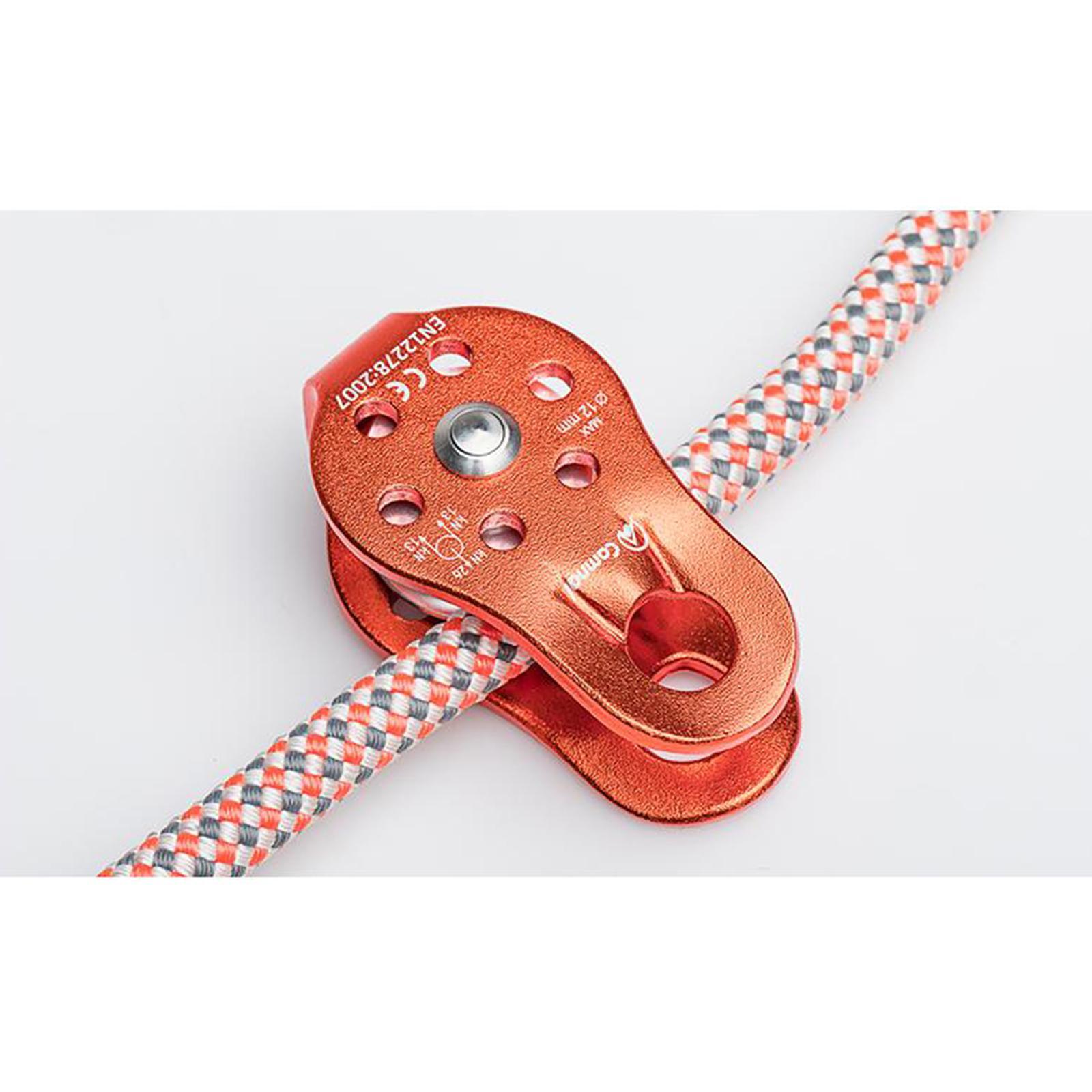 26KN Climbing Pulley Ball Bearing for Tree Arborist Rigging Rope Lifting Orange