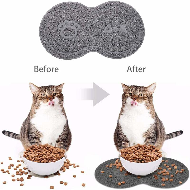 Thảm cung cấp mèo cho thảm thực phẩm thú cưng trong màu xám PVC PVC Bộ bàn không thấm nước Thảm thức ăn Bol Thành lập cho vật nuôi màu xám cho mèo và chó