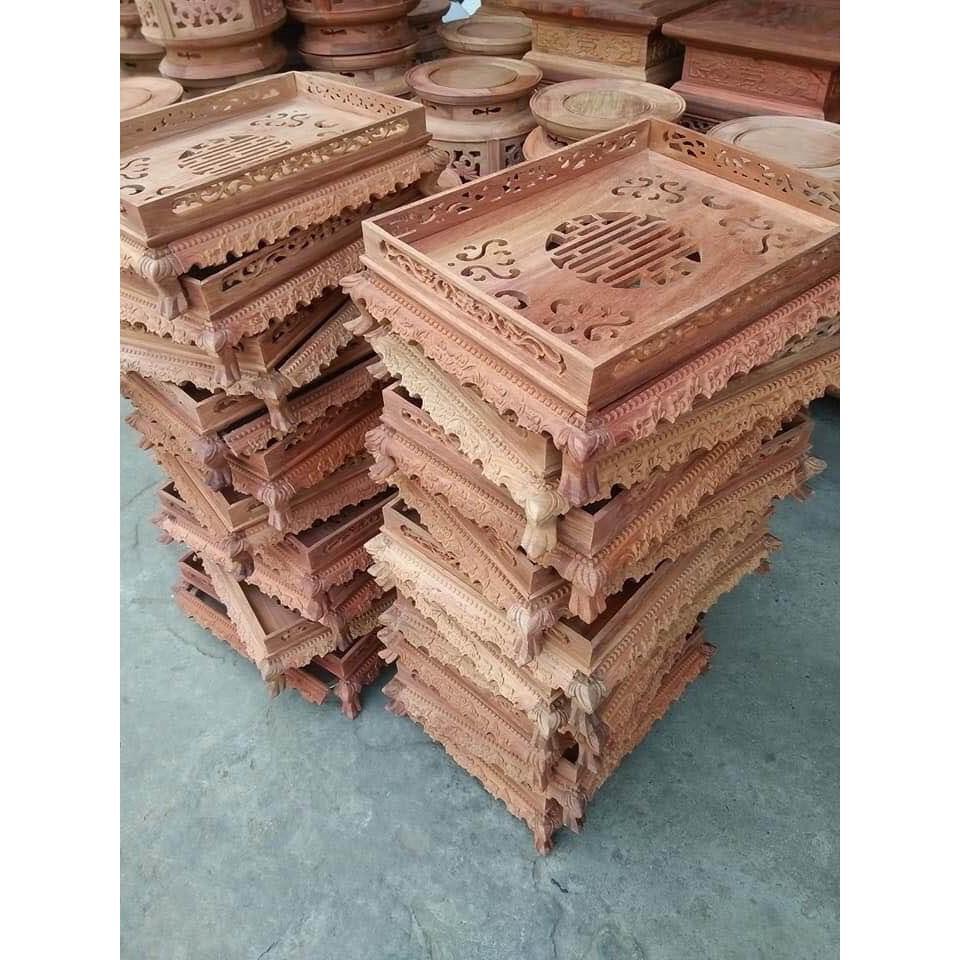 Khay trà chân quỳ gỗ hương