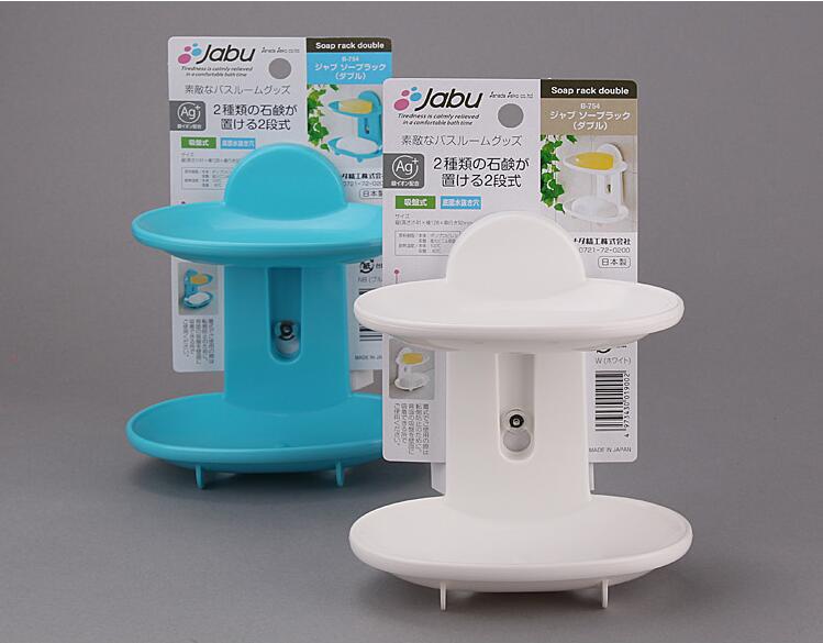 Giá treo đựng xà bông 2 tầng Sanada Seiko có núm hít chân không - Nội địa Nhật Bản