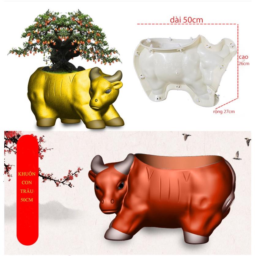 Khuôn đúc chậu hình con trâu kích thước 50cm nhựa ABS