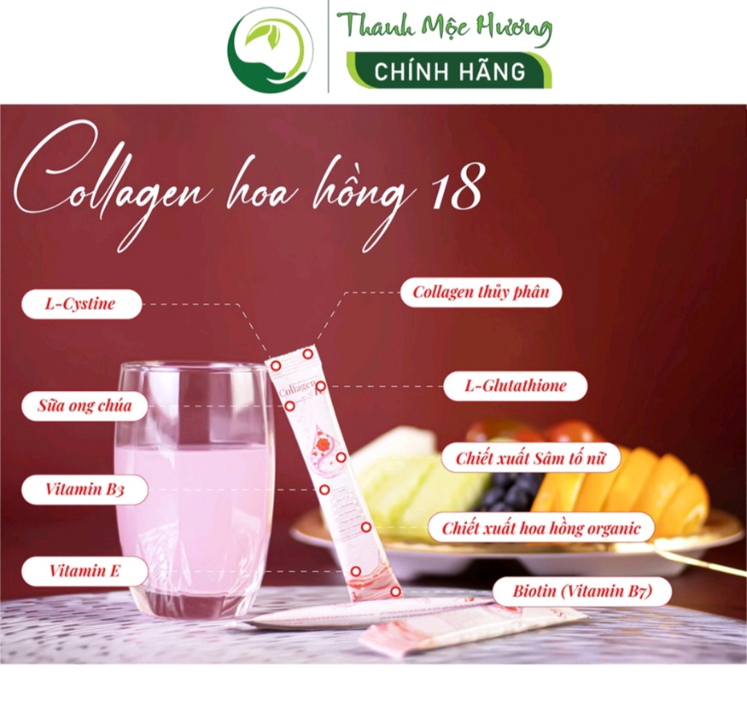 Collagen Thanh Mộc Hương dạng cốm thủy phân chống lão hóa da hộp 30 gói