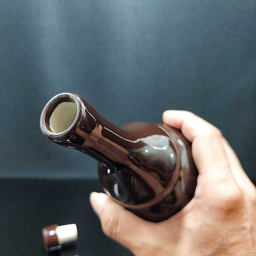 Nậm Rượu Hồ Lô gốm sứ 350ML cao cấp màu Nâu Đỏ - Nậm Rượu Đẹp cho giới sành tửu – Nậm Đựng Rượu Hồ Lô (L6)