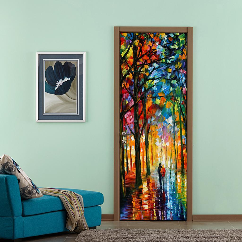 3D Self Adhesive Painting Sticker Art Wall Decal Home Office Door Decor A