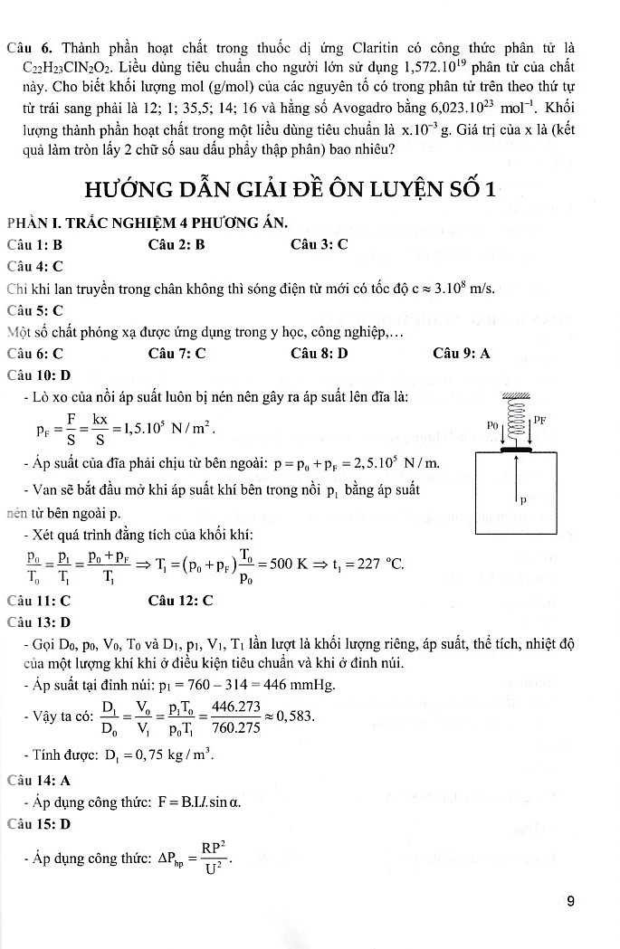 Bộ đề ôn tập thi tốt nghiệp THPT môn Vật lý