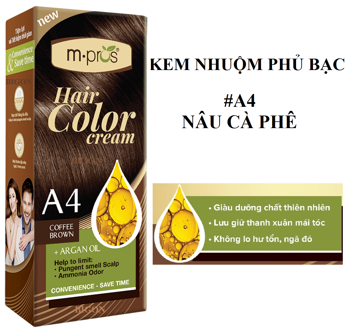 Kem Nhuộm Phủ Bạc M.Pros A4 Coffee Brown - Nâu Cà Phê