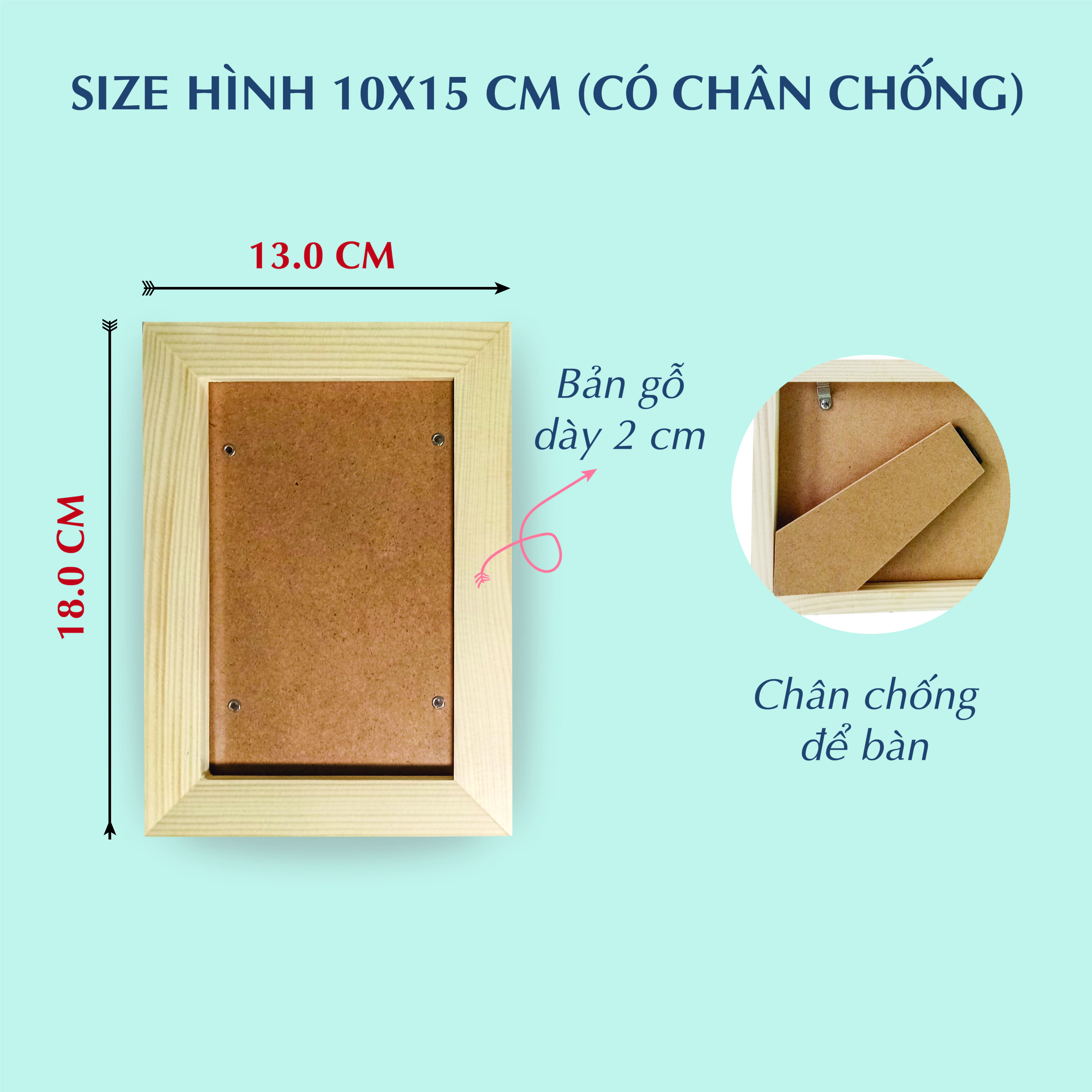 Khung ảnh để bàn, treo tường gỗ thông 10x15 13x18 20x20 20x30 a4 gỗ thông