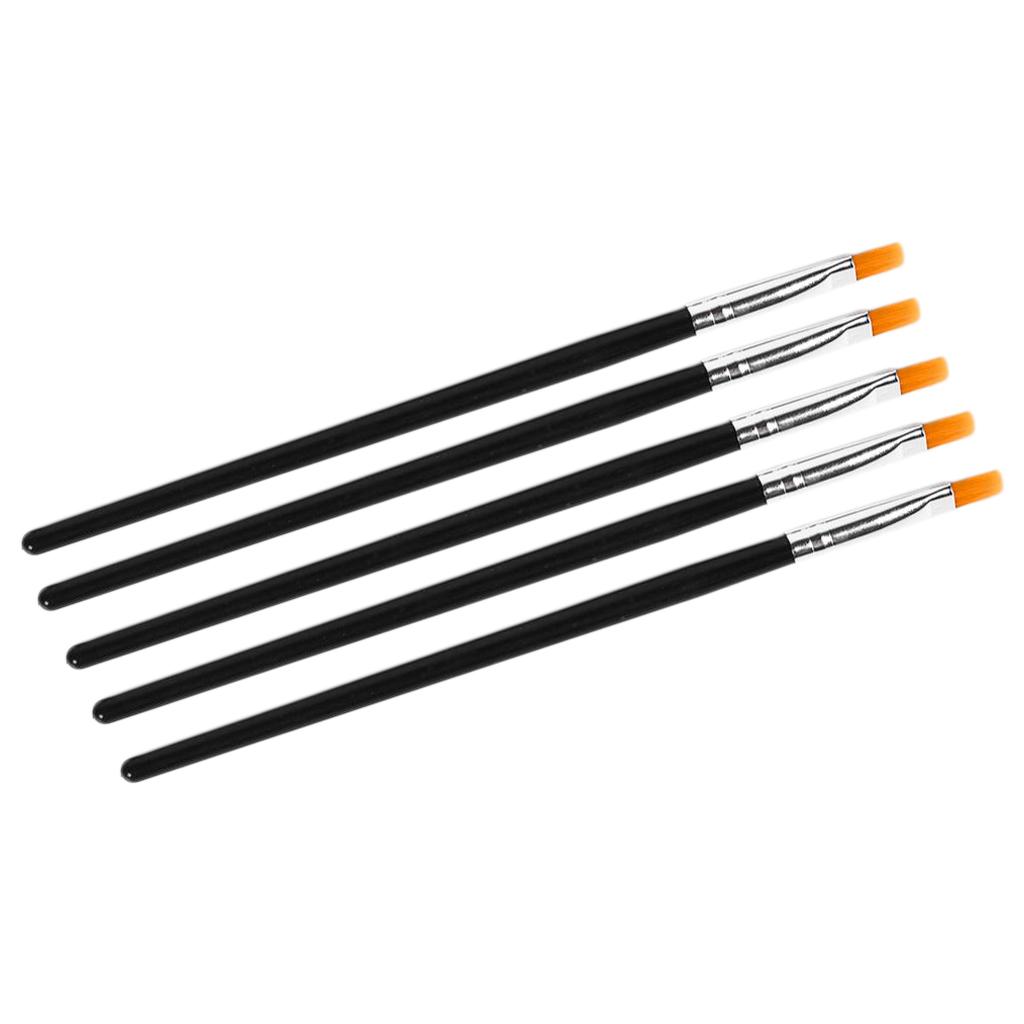 Paint Brushes Set, 5Pcs Flat Tip Paintbrushes Nylon Hair Artist Acrylic Paint Brushes for Acrylic Oil Watercolor, Face Nail Art, Miniature Detailing