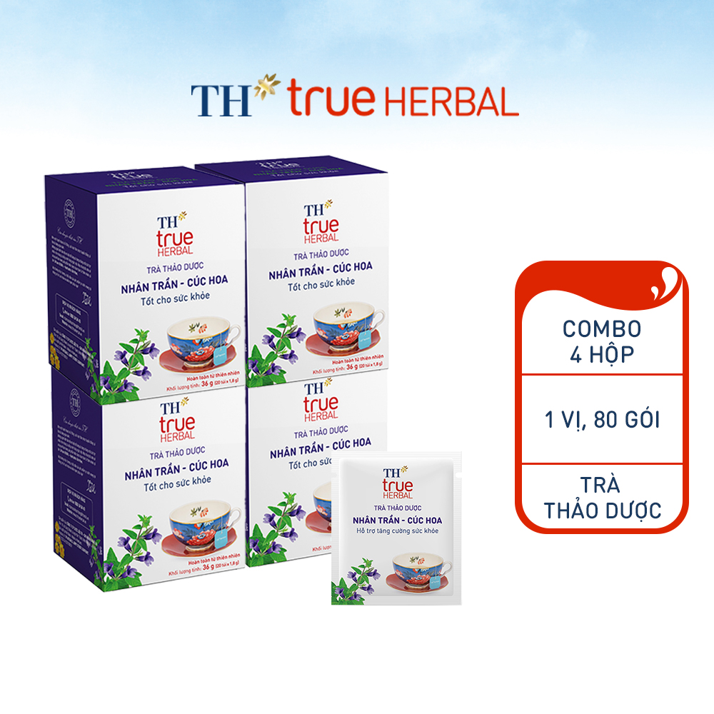 Combo 4 Hộp Trà Nhân Trần – Cúc Hoa TH True Herbal (20 gói)