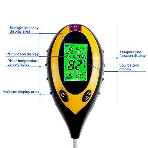 Dụng cụ đo PH 4 trong 1( PH, độ ẩm, ánh sáng, nhiệt độ)