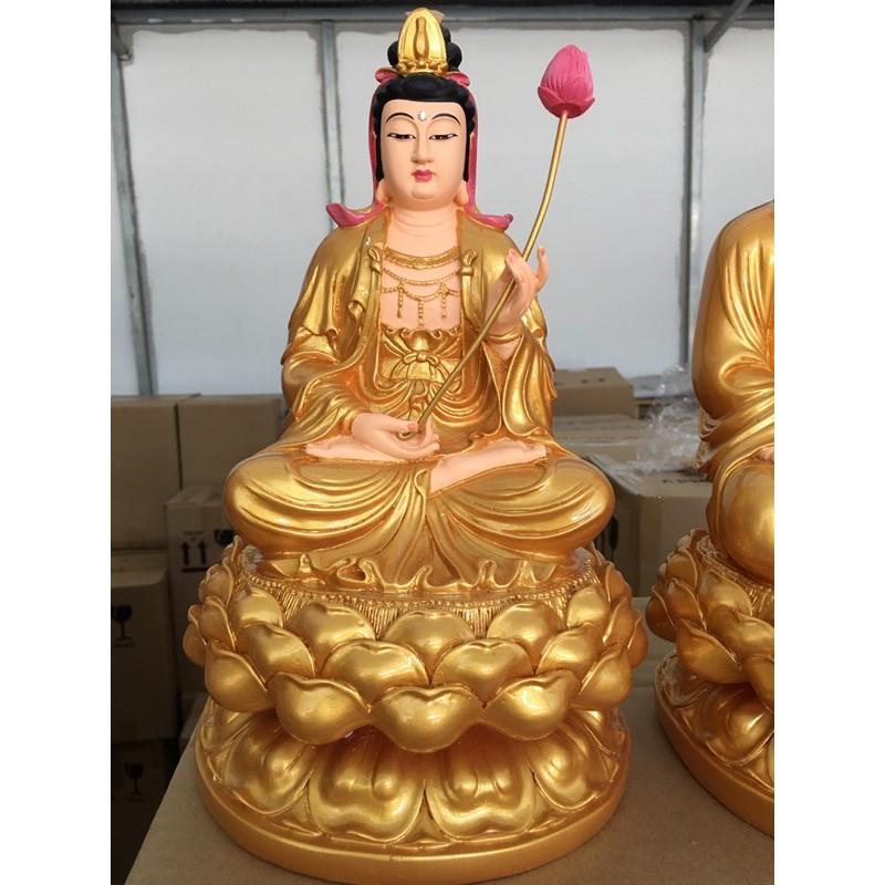 Bộ 03 Tây Phương Tam Thánh ngồi 30cm Vẽ Gấm