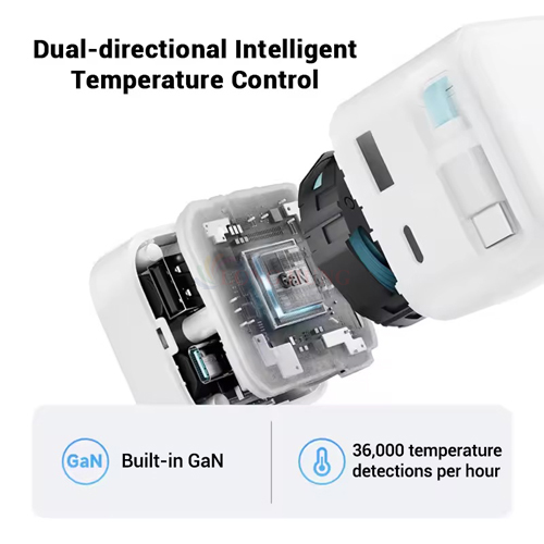 Cốc sạc Cuktech GaN Built-in USB-C Cable 1USB 2Type-C 67W CP6 AD653W - Hàng chính hãng