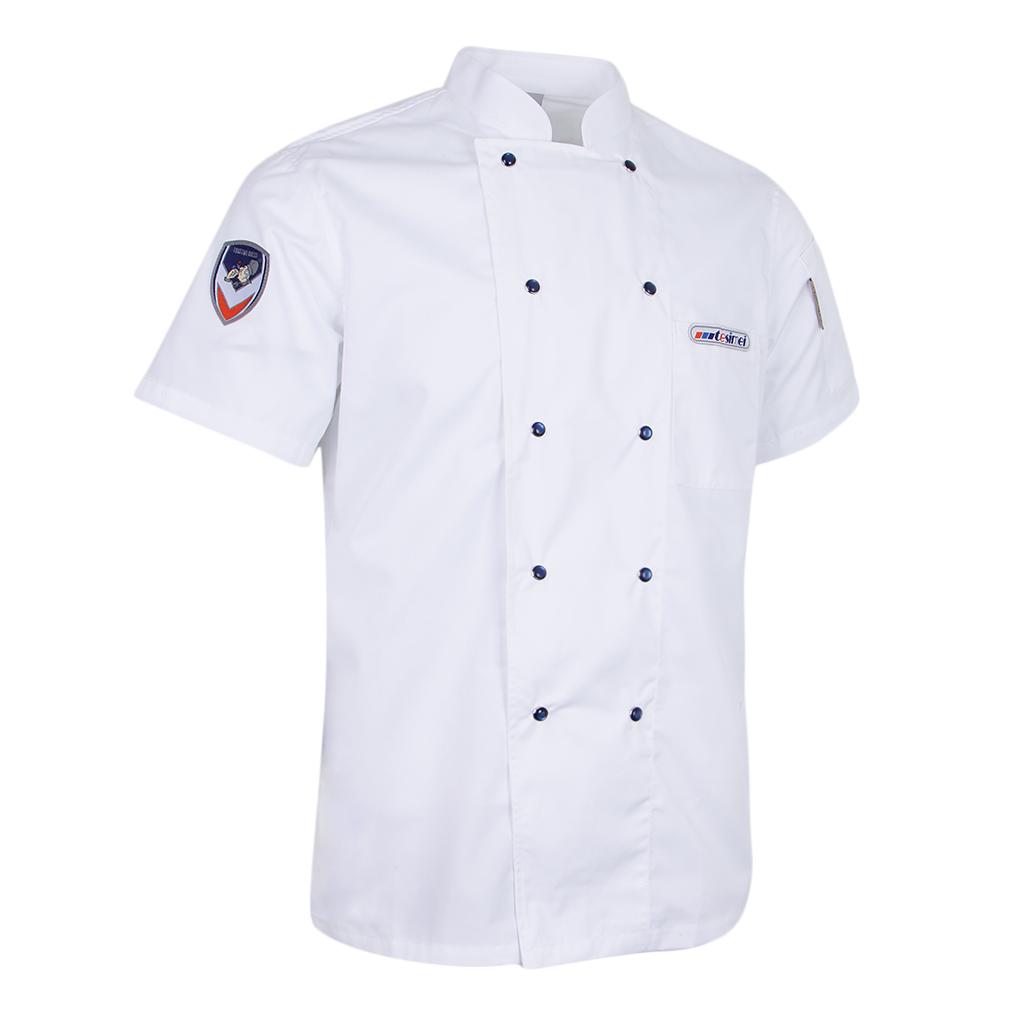 Professional Womens Mens Chef Jacket Coat Uniform Short Sleeve Hotel Kitchen Cook Apparel