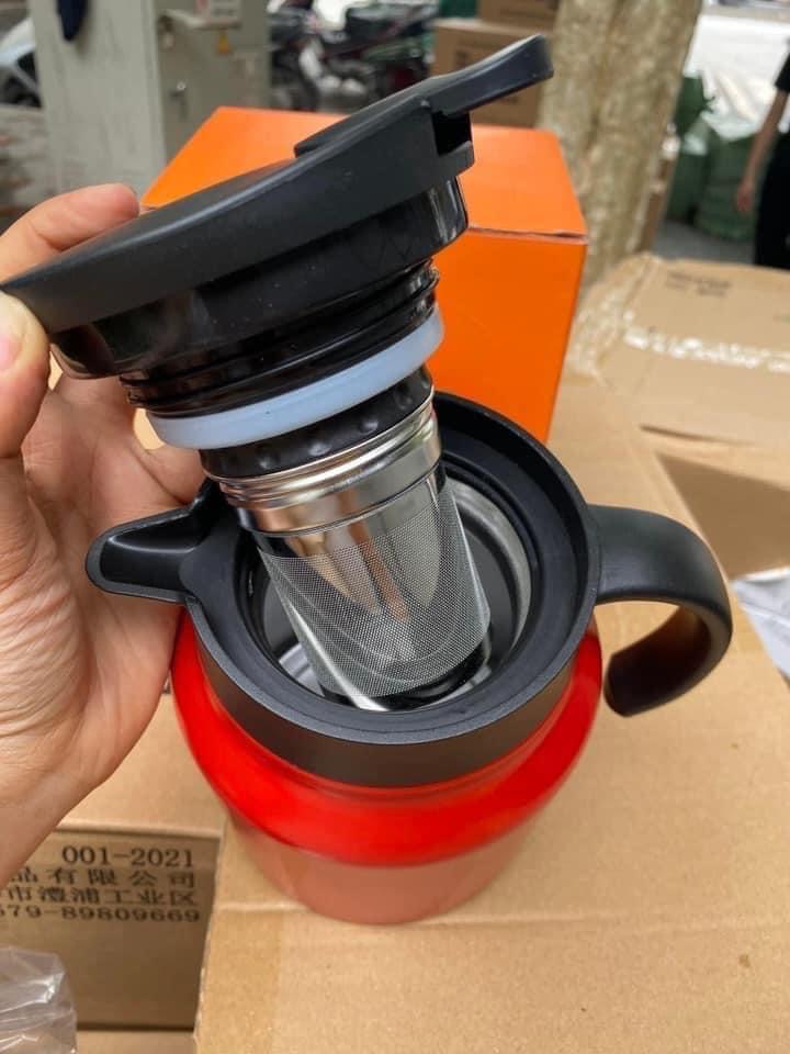 ẤM PHA TRÀ GIỮ NHIỆT INOX - LỌC TRÀ CAFE Dung Tích 1000 ml Tiện Lợi.