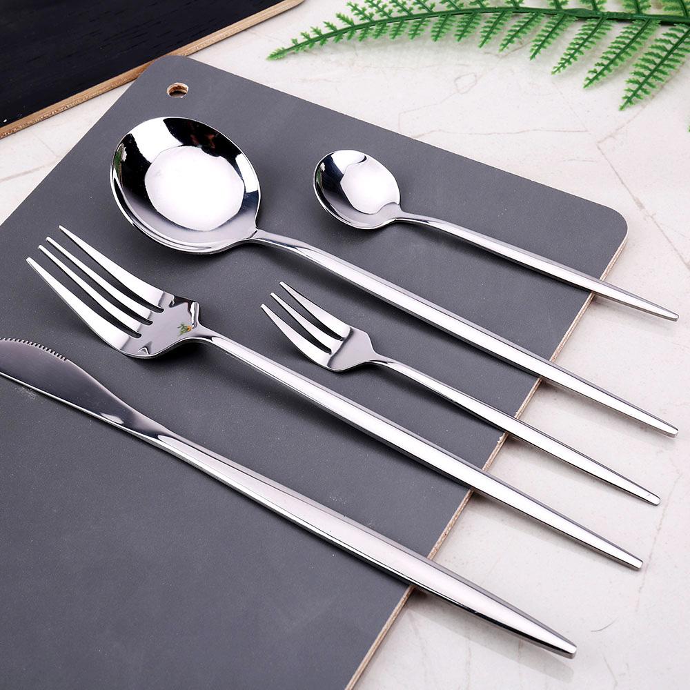 24 Chiếc/30 Chiếc Bếp Đồ Ăn Bộ Đồ Ăn Thìa Bộ Dao Muỗng Nĩa Rửa Dụng Cụ Dao Kéo Bữa Trưa Của Món Ăn Hoàn Toàn Ăn Tối bóng