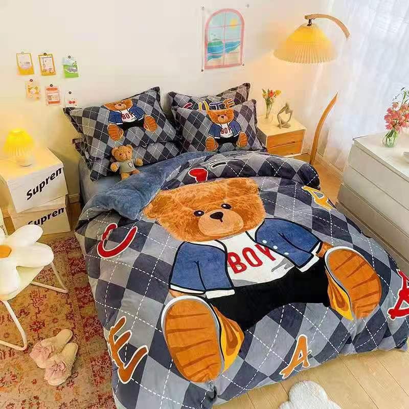 Bộ Chăn Ga Gối Nỉ Nhung Hình 3D Mẫu Mới 2021
