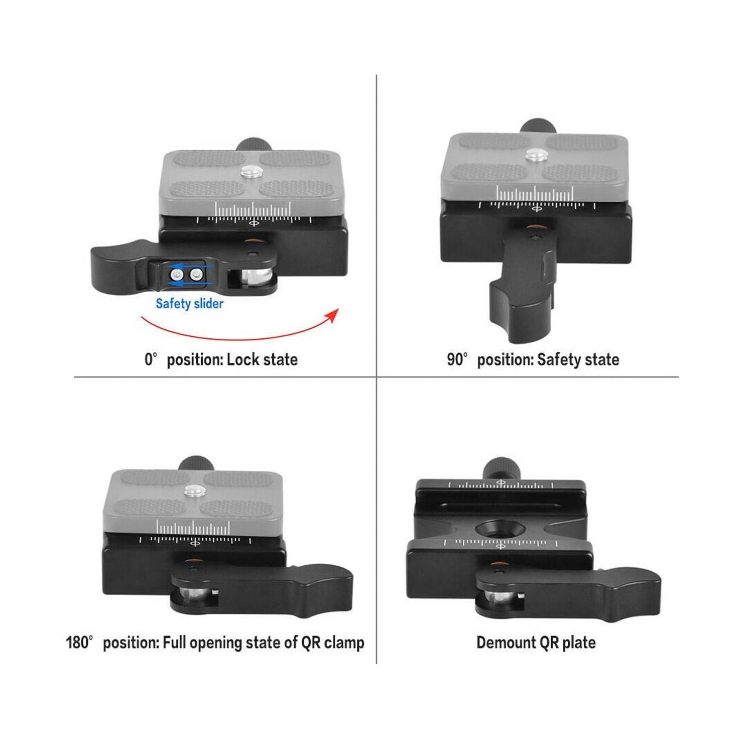 Máy ảnh Kẹp nhả nhanh nút vặn bằng hợp kim nhôm Kẹp có đòn bẩy cho Tấm nhả nhanh AS