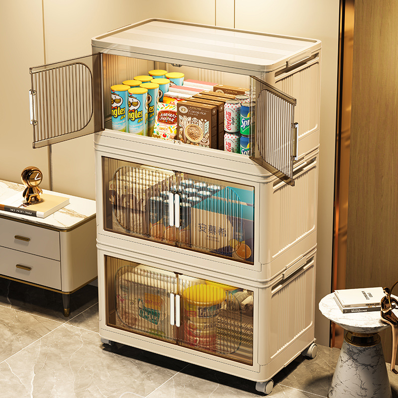 (4/5 Tầng) Tủ Nhựa Gấp Gọn Đựng Đồ, Tủ Nhựa Lắp Ghép Đựng Quần Áo, Kèm Bánh Xe Xoay 360 Độ, Tháo Lắp Dễ Dàng