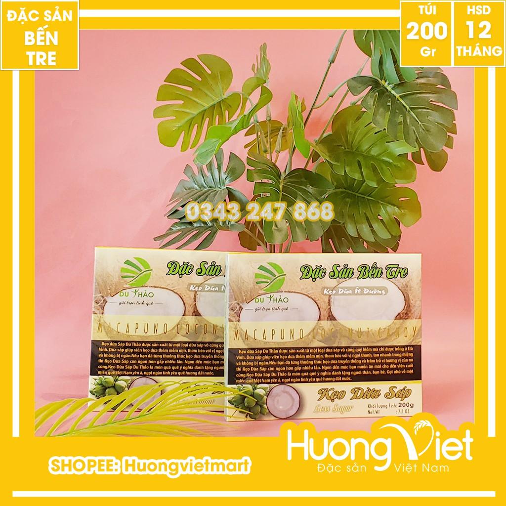 Đặc Sản Bến Tre - Kẹo Dừa Sáp Ít Đường Du Thảo 200G, Kẹo Dừa Thượng Hạng Bến Tre, Kẹo Dừa Bến Tre Mềm Dẻo