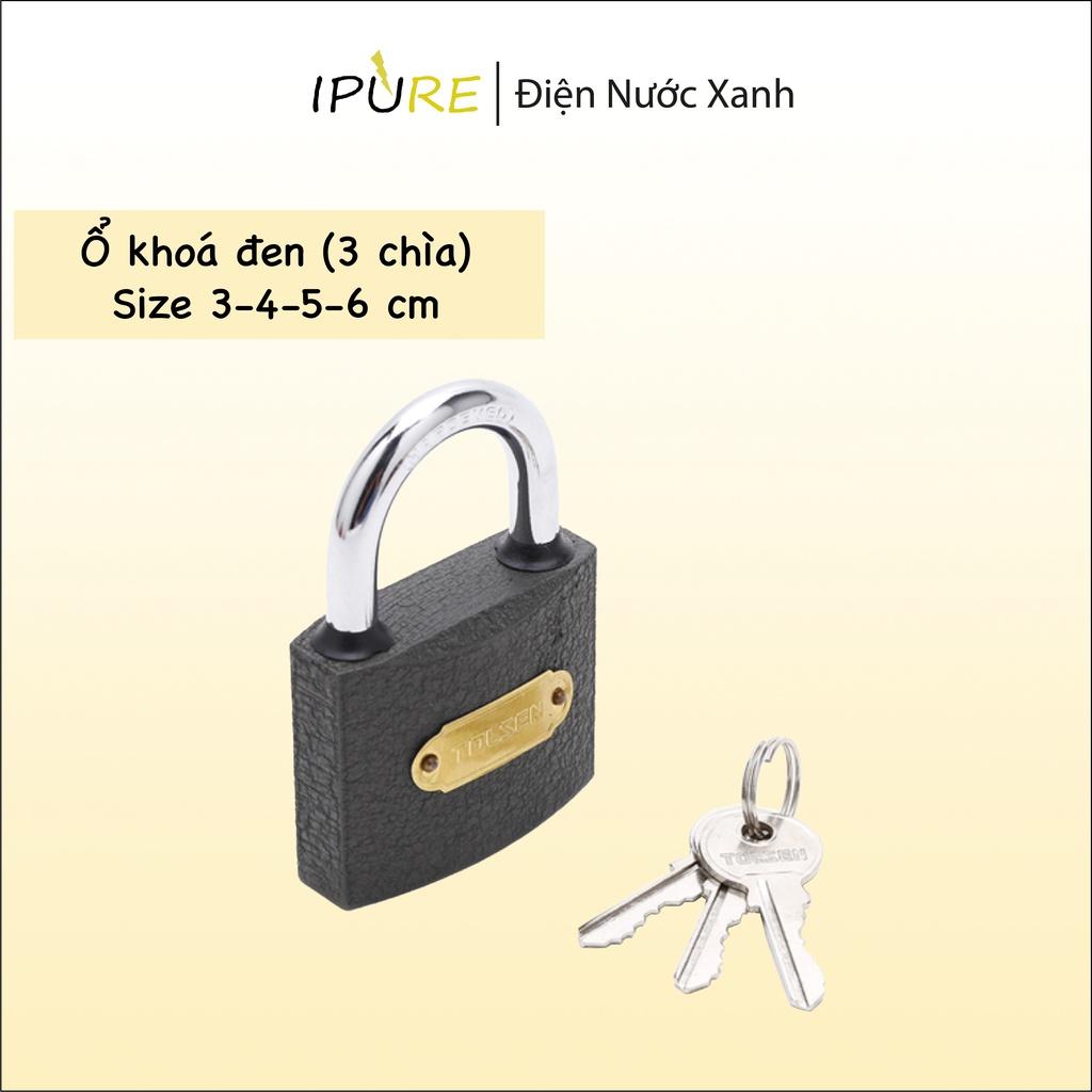 Ổ khoá cửa đen DNX IPURE chất liệu gang nhám đúc còng thép size 3-4-5-6 cm loại tốt