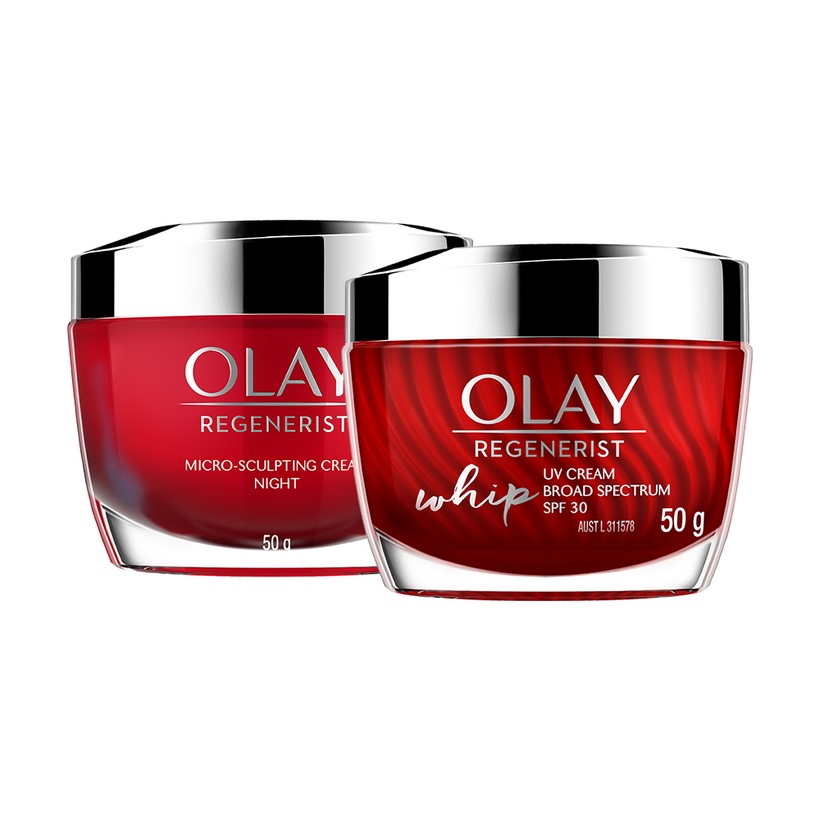 Combo Kem Dưỡng Ban Đêm Olay Regenerist 50g + Kem Dưỡng da chống nắng WHIP UV Regenerist