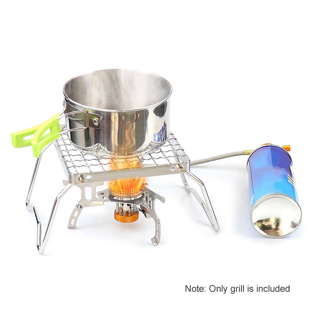 Mini Stainless Steel Grill Folding Stove Stand Barbecue Grill Camping Pot Holder BBQ Net Ultralight Firewood Rack Plate
