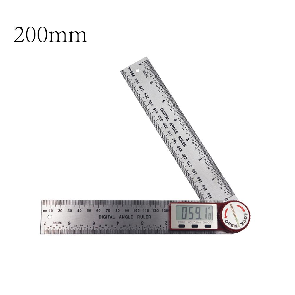 0~300mm LCD Screen Digital Ruler Stainless Steel Multifunctional Measuring Ruler Hold Function 360° Measuring Reverse