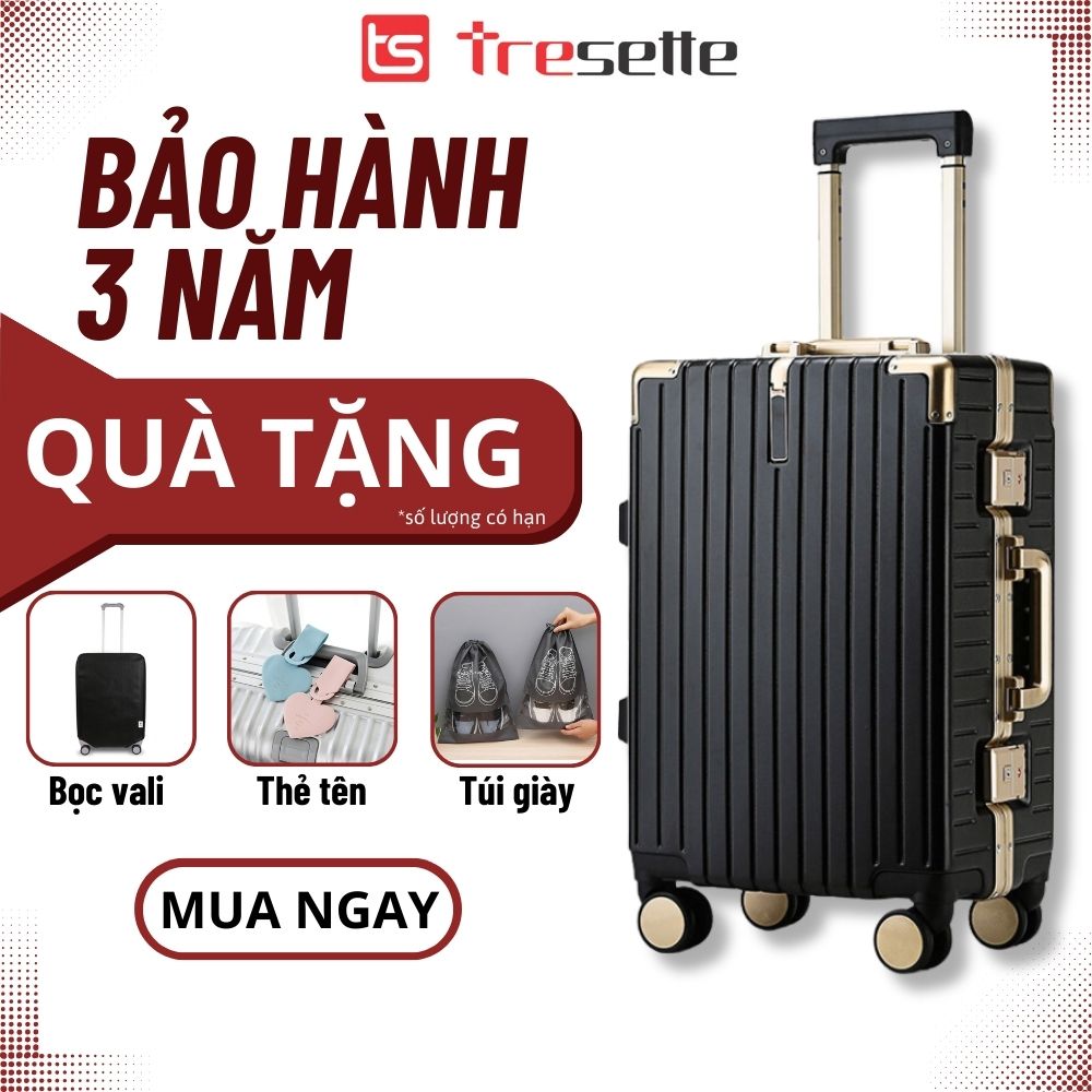 Vali du lịch size 26 khóa sập cao cấp Tresette 1175 nhập khẩu Hàn Quốc bảo hành 3 năm