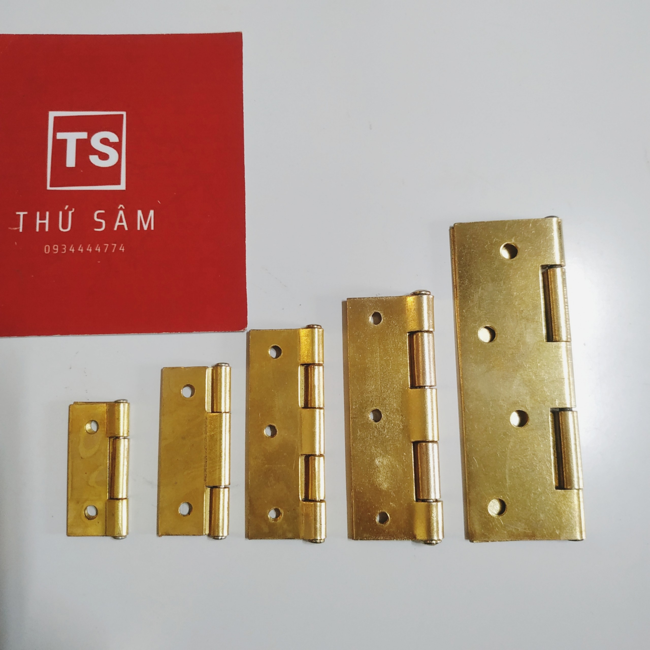 Bộ 2 lề lá xi vàng gắn cửa tủ 4cm 5cm 6cm 8cm 10cm
