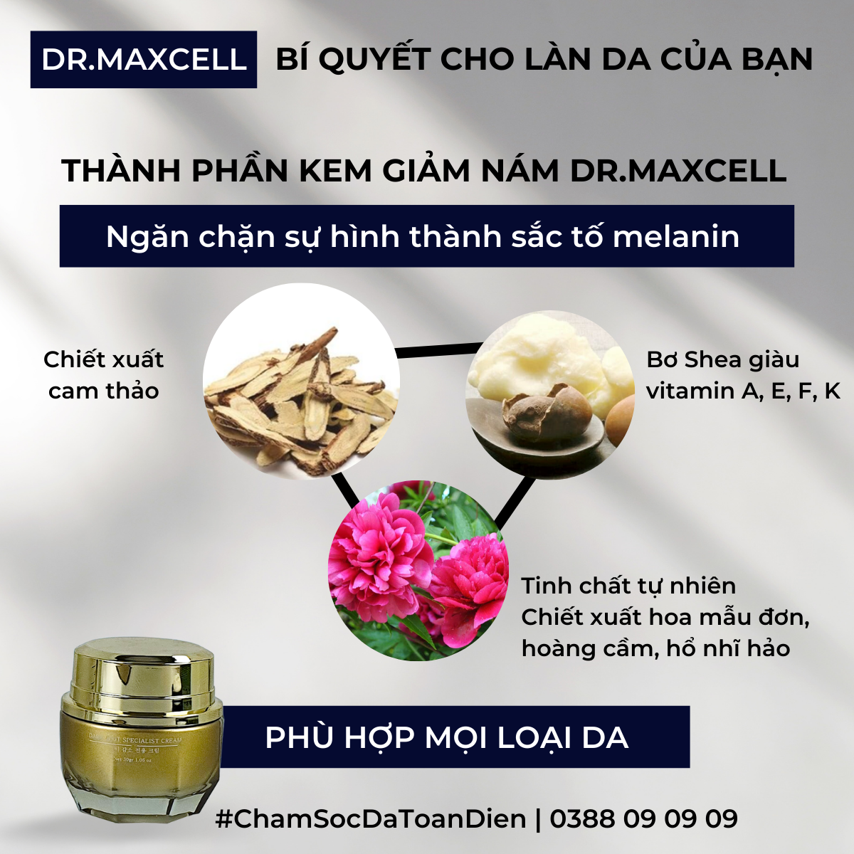 Kem dưỡng trắng da mờ nám Dr.Maxcell