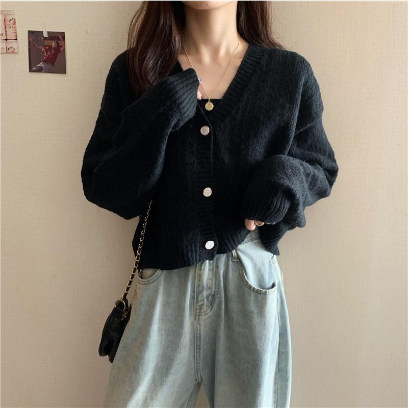 Áo khoác cardigan nữ set 2 chi tiết kèm áo hai dây len dệt kim nữ dài tay dáng ngắn ulzzang phong cách Hàn Quốc C-9