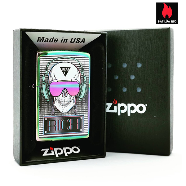 Bật Lửa Zippo Asia 151-C-000012 – Skull Headphone – Multi Color Spectrum