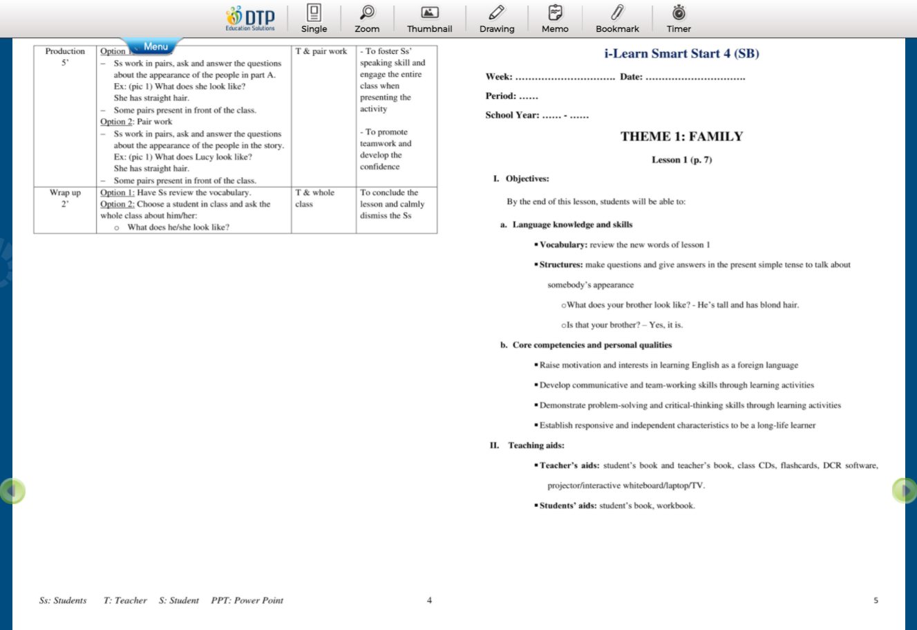 I-Learn Smart Start Special Edition 4 Giáo án gợi ý