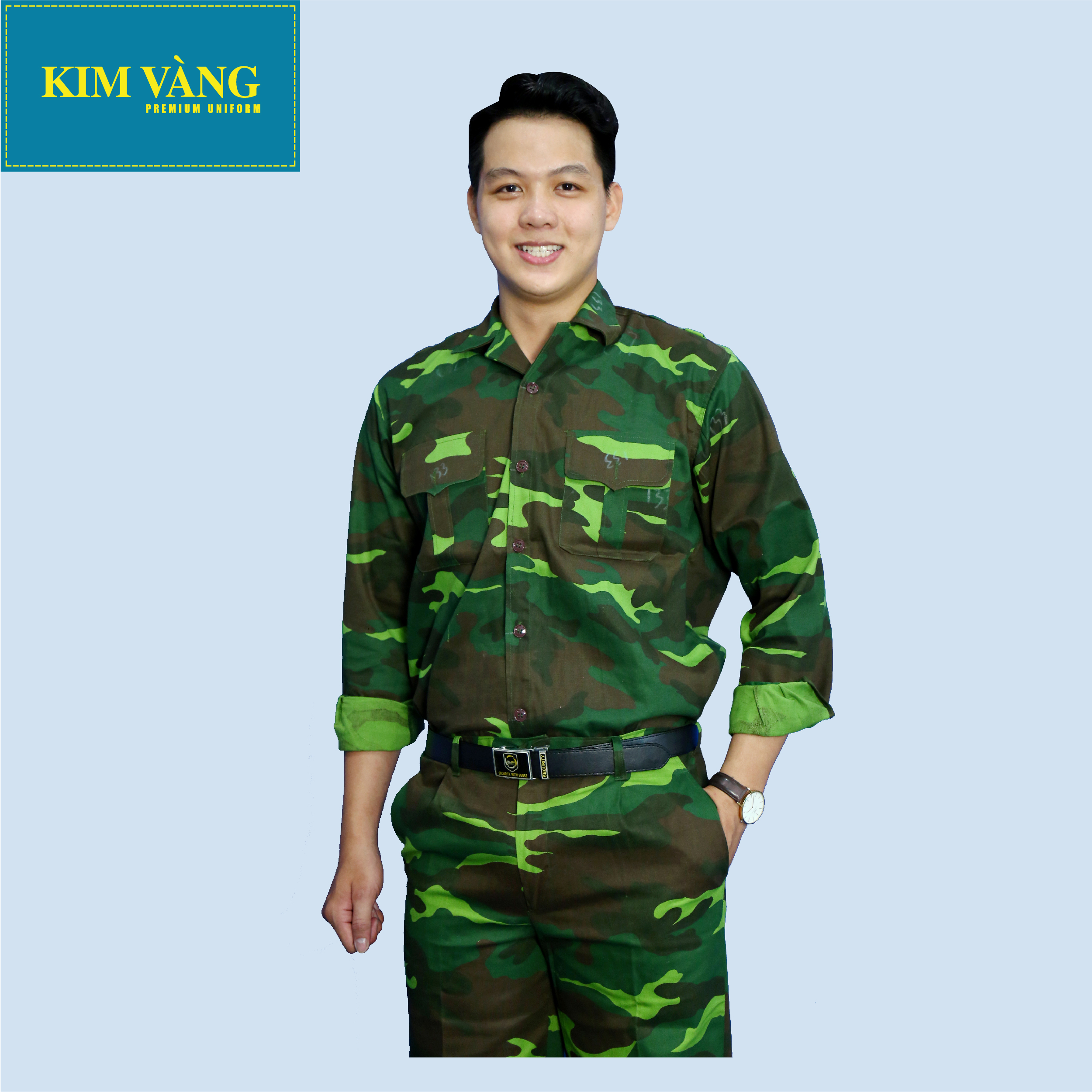 Bộ quần áo lính đồng phục quân dân rằn ri chất liệu kaki TC cao cấp
