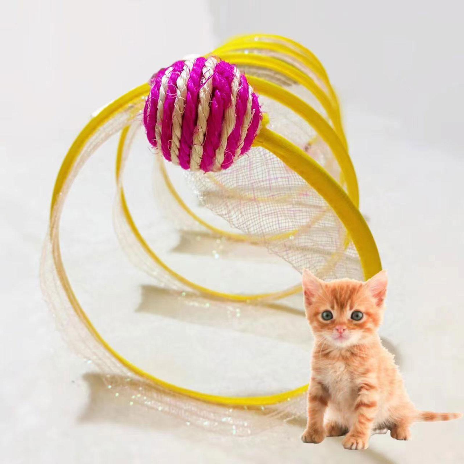Cat Tunnel Toy Collapsible with Sisal Ball Cat Toys for Small Animals Kitty