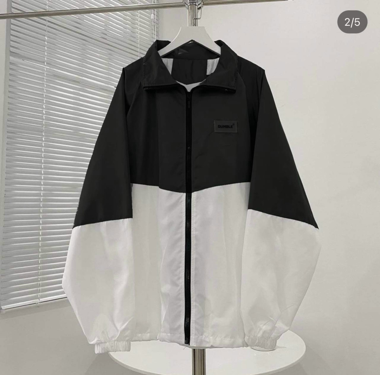 Áo khoác dù nữ full zip phối màu logo DUM.BLE in cực đẹp chất dù 2 lớp mặc hè HOT 2023
