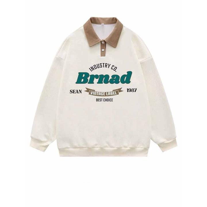 ÁO SWEATER POLO BRNAD CỔ BẺ FROM RỘNG KIỂU DÁNG BASIC THỜI TRANG G5
