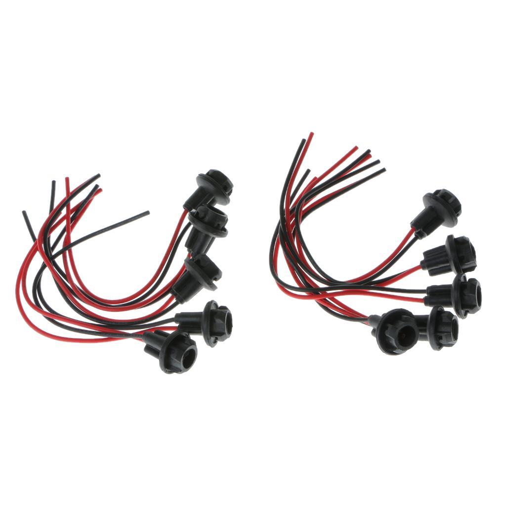 10 Motorcycle Car T10 Light Bulb Board Sockets Plug Connector Holder