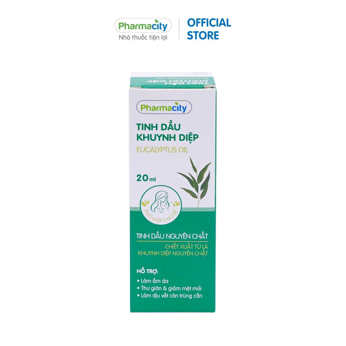 Dầu khuynh diệp nguyên chất Pharmacity giúp thư giãn, làm dịu vết côn trùng cắn (20ml)