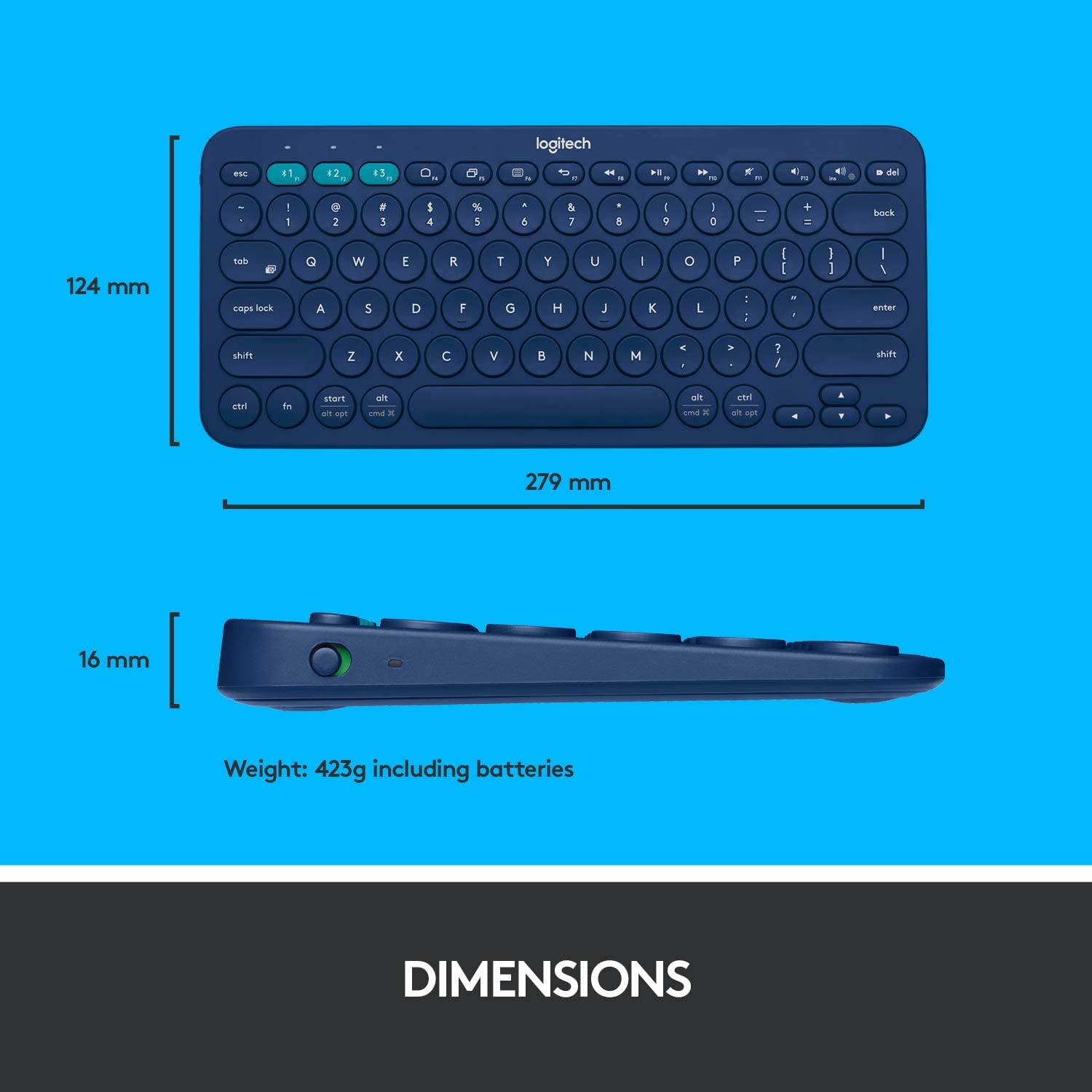 Bàn phím Bluetooth Logitech K380-Hàng chính hãng