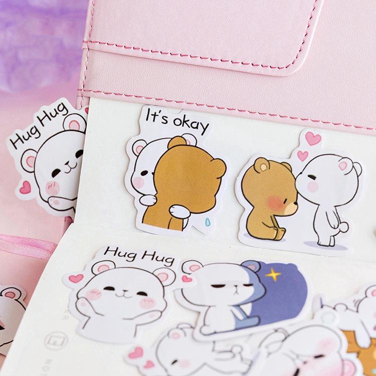 [HD07] Bộ 45 hình dán sticker chú gấu đáng yêu trang trí sổ tay