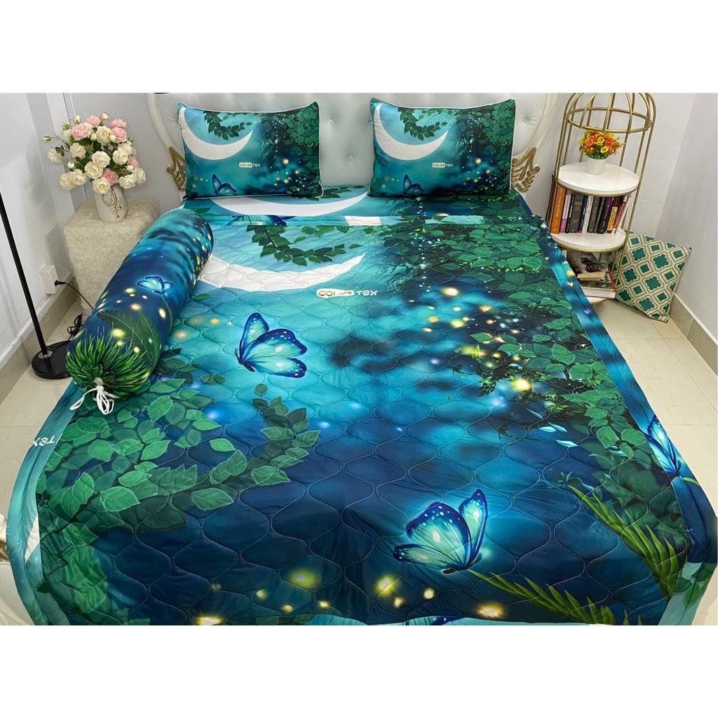 Bộ Drap mền gối thun Ý 5D Cao Cấp , mát lạnh, thấm hút tốt// có mền lẻ