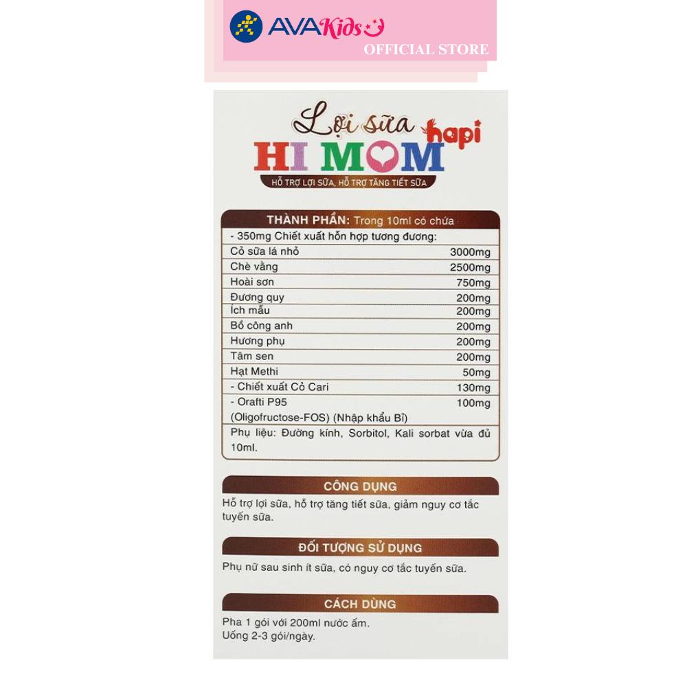 Lợi sữa Hapi VietNam Hi Mom hỗ trợ tăng tiết sữa 30 gói