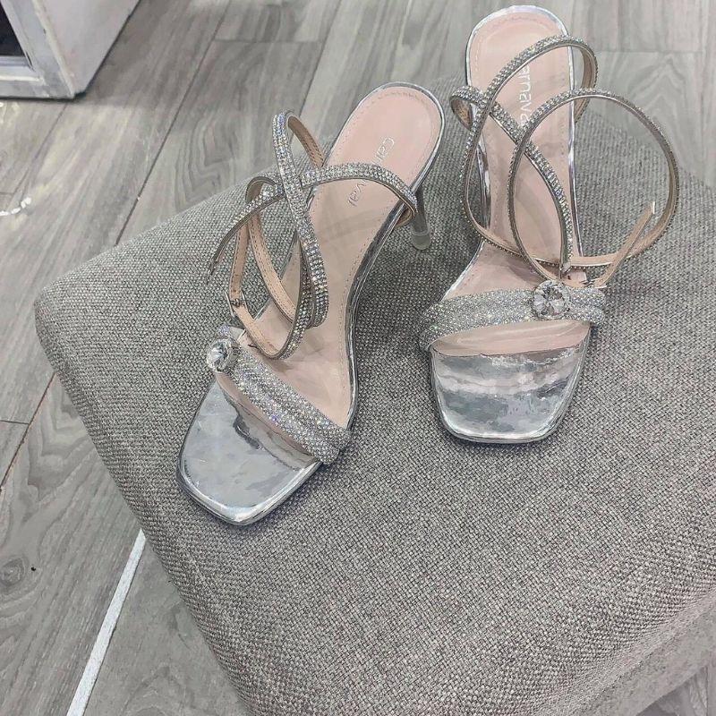 SANDAL DÂY NHŨ XOẮN CỔ CHÂN ĐÍNH HẠT TO - 7P