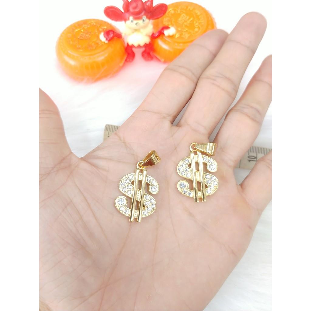 Mặt Dây Chuyền Hình Đồng Tiền Đính Xoàn Titan- Dùng tắm rửa thoải mái không đen