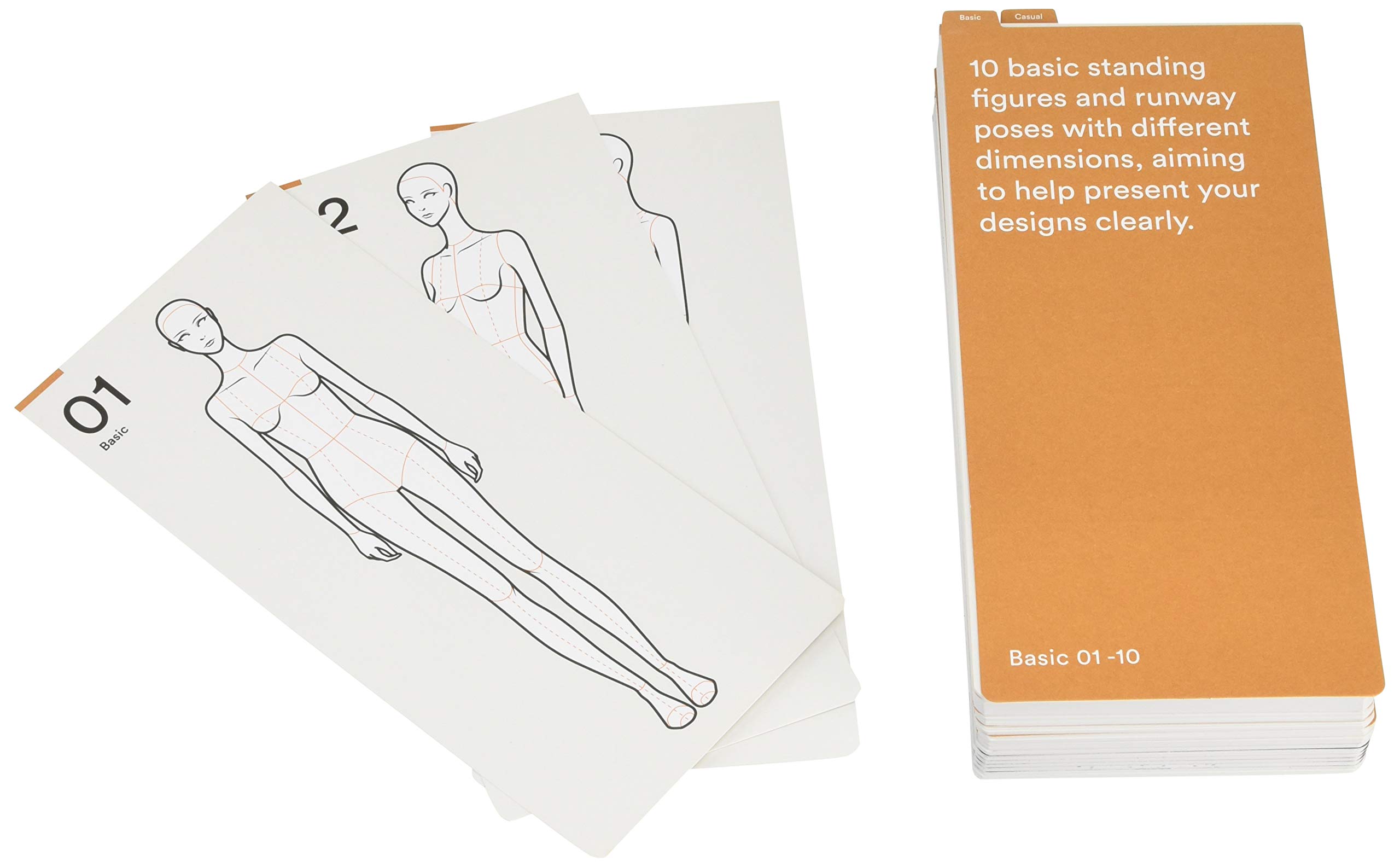 Poses for Fashion Illustration (Card Box) : 100 essential figure template cards for designers